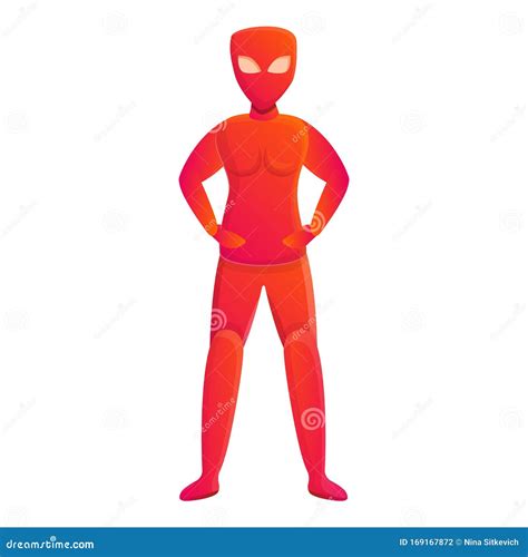 Red Superhero Icon Cartoon Style Stock Vector Illustration Of Mantle