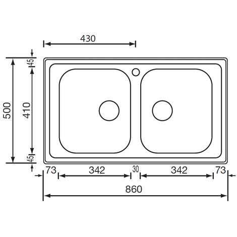 Lavello Da Incasso 2 Vasche 86 X 50 Cm Sopratop Acciaio Inox