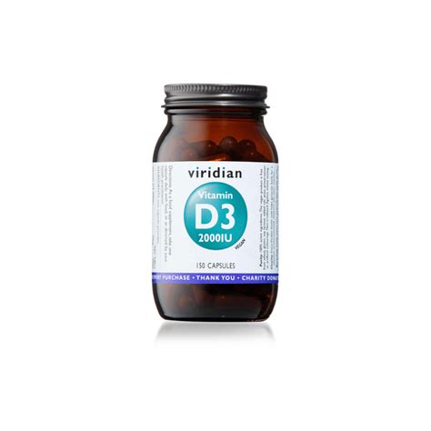 Viridian Vitamin D3 2000IU 150 Capsules Bawtry Natural Health