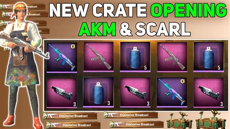 New Crate Opening Today 🔥 Akm And Scarl Crate Opening Pubg Lite New