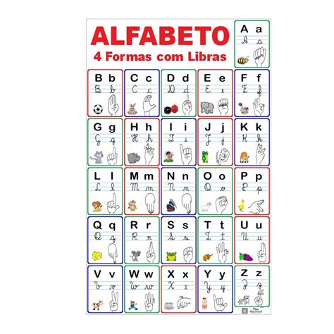 Banner Pedagógico Alfabeto 4 Formas c Libras Shopee Brasil