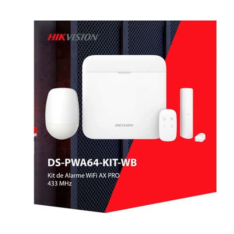 KIT DE ALARMA AX PRO HIKVISION 64 ZONAS 433MHZ DS PWA64 KIT WB