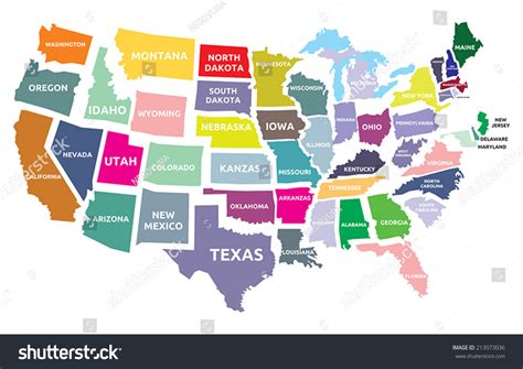 USA Map States Stock Vector Royalty Free 213073036 Shutterstock