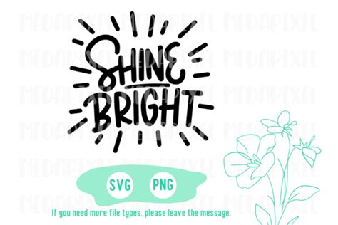 Shine Bright Svg Hand Letter Graphic By Medapixel Creative Fabrica