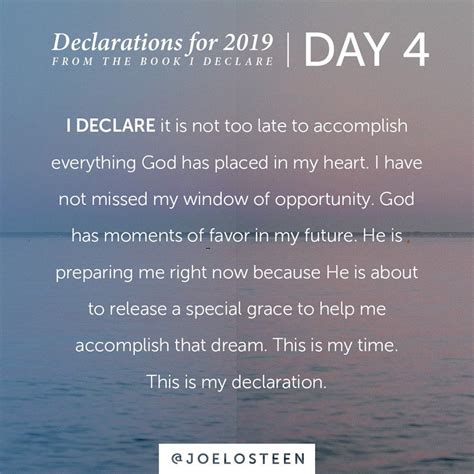 Declarations For 2019 Day 4 It Is Not Too Late To Accomplish