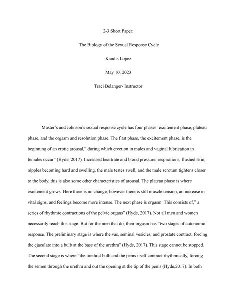 2 3 Short Paper The Biology Of The Sexual Response Cycle 2 3 Short Paper The Biology Of The