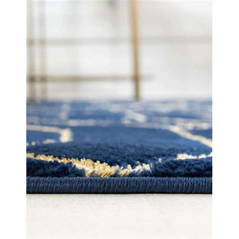 Marilynmonroe Glam Navy Blue Gold Area Rug And Reviews Wayfair