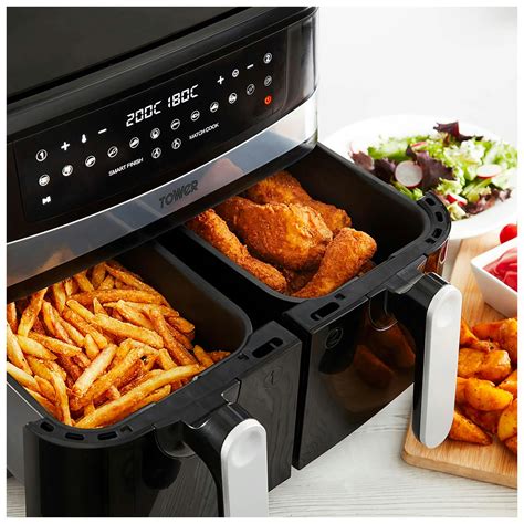 Tower T17088 9l Vortx Dual Zone Air Fryer With Smart Finish