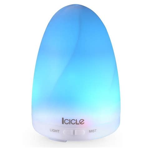 Icicle 100ml Aroma Essential Oil Diffuser Ultrasonic Cool Mist Humidifier With 7 Color Led