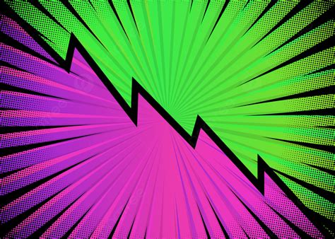 Comic Stripes Background In Half Green And Purple Editable Vector Image ...