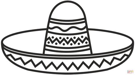 Sombrero Hat Printable Coloring Page Of Sombrero Mexican Hat Printable