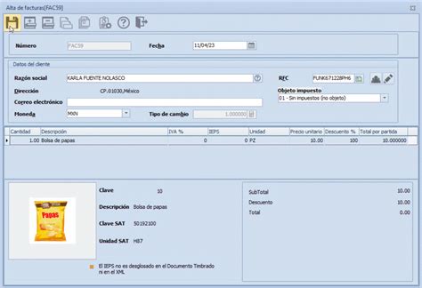 Facturación de muestras en Aspel Facture 6 0 Portal de Clientes Siigo