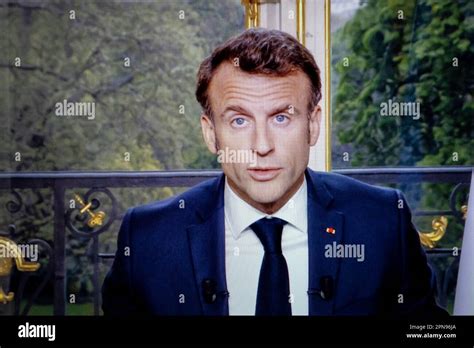 French President Emmanuel Macron During A Televised Address To The