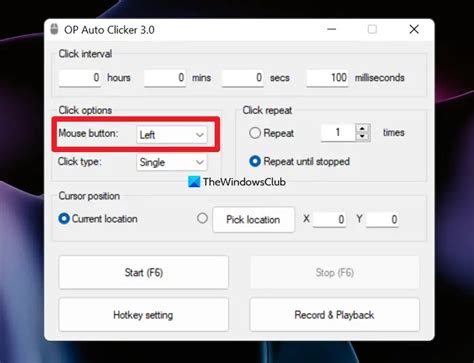 Automate Mouse Clicks Using OP Auto Clicker For Windows 11 10