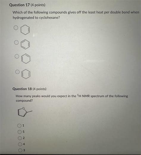 Solved Which Of The Following Compounds Gives Off The Least