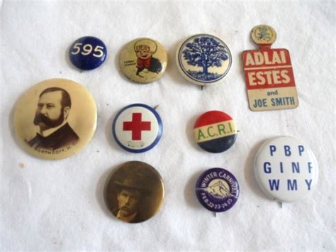 Lot Of 10 Vintage Pinback Buttons Ebay