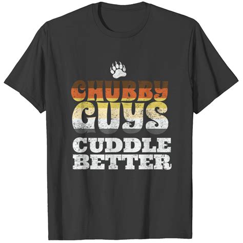 Chubby Guy T Shirt Cuddle Gay Bear LGBT Retro Subtle Pride Flag