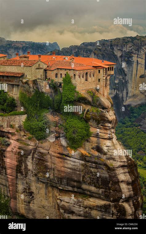 One Of The Meteora Monasteries In Trikala Region Greece Stock Photo