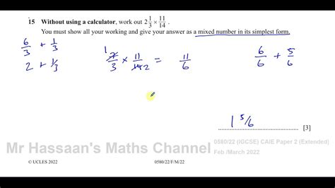 F M Igcse Paper Q Arithmetic Multiplying