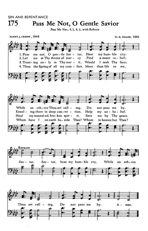 The Hymnal Of The Evangelical United Brethren Church 175 Pass Me Not O Gentle Savior