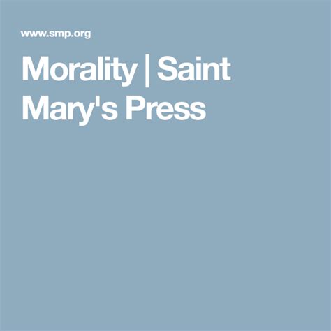 Morality Saint Marys Press Morals Saint Marys Saints