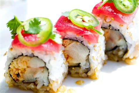 Sushi Tuna Roll stock photo. Image of jalapeno, class - 25282662