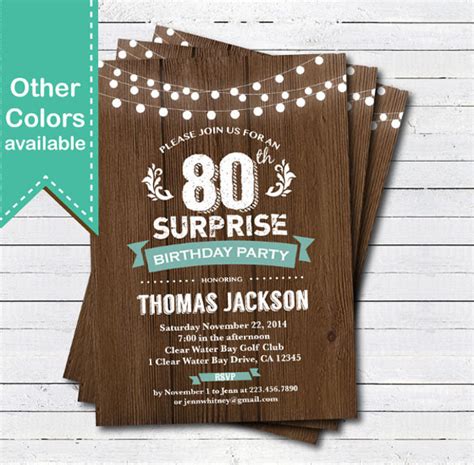 21 80th Birthday Invitations Free Psd Vector Eps Ai Format