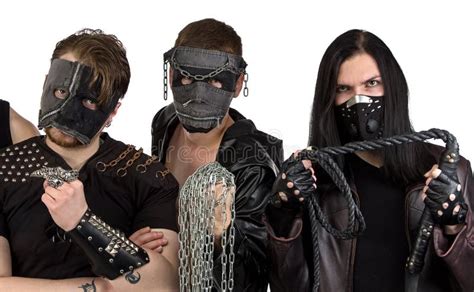 Portrait of the Metal Band in Masks Stock Image - Image of musical ...