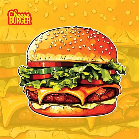 Vektor Burger Hamburger Essen Illustration Premium Vektor