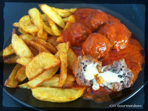 1001 Gourmandises Boulettes De Viande Fourrées Au Fromage En Sauce Tomate