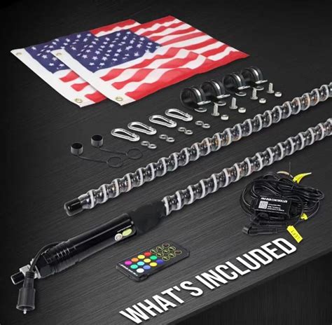 Multicolor Waterproof Led Buggy Whip 12v Led Lighting Led Flag Pole