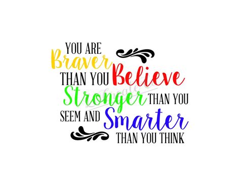 Braver Stronger Smarter Digital Printable Inspirational Quote Etsy