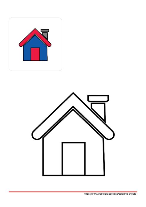 Simple House Coloring Page | Webtools