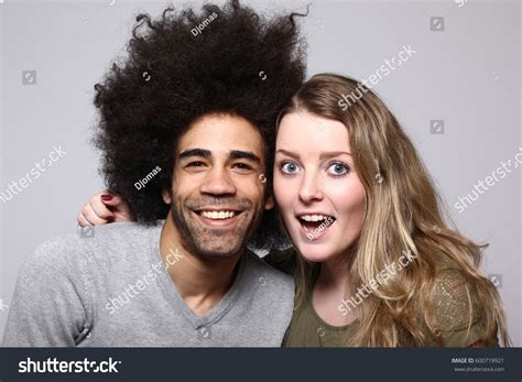 beautiful happy mixed race love couple stock photo  shutterstock