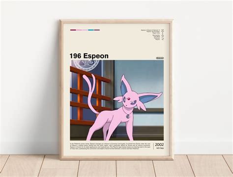 Espeon Anime Art Pink Pokemon Poster Print Gift Eeveelution Nintendo