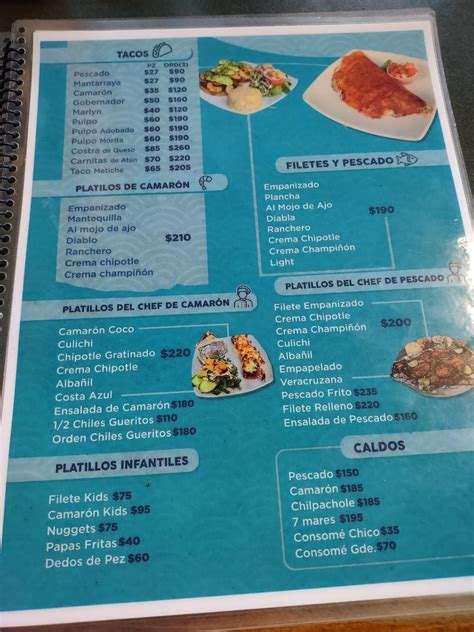 Carta Del Restaurante Mariscos Los Compadres Mexicali