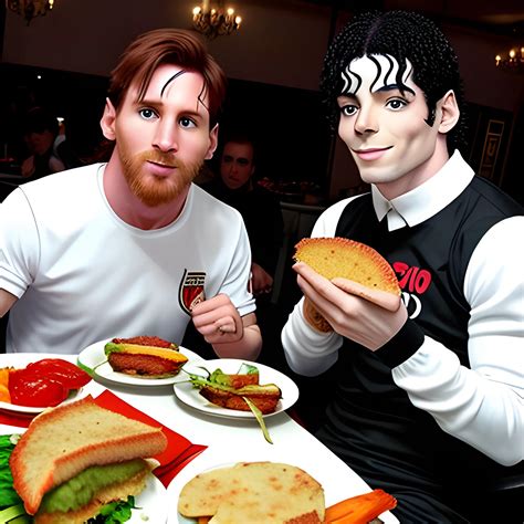 Messi Eating Milanesa With Michael Jackson Arthub Ai