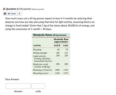 Solved Question 6 10 Points Retake QuestionHow Much Mass Chegg