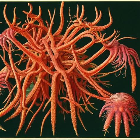 Botanical Illustration Of Sentient Clathrus Ruber Stable Diffusion