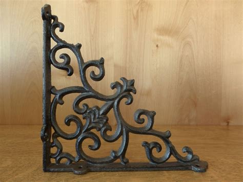 8 Brown Antique Style 95 Shelf Brackets Cast Iron Rustic Garden Fancy