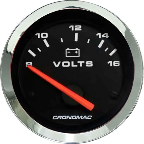 Volt Metro Mm Volts Cromado Preto Cronomac Cronometer