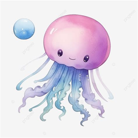 Dibujos Animados De Medusas Acuarela Png Acuarela Mar Vida Png