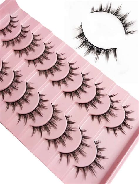 Asiteo 10 Pairs Manga Lashes Comic Lashes Multilayer Natural Cross