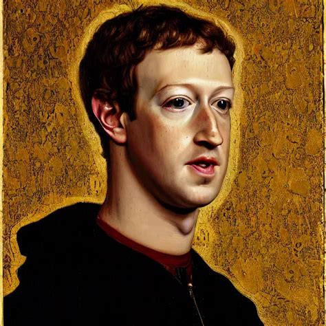 Portrait Of Mark Zuckerberg Oil Painting By Jan Van Stable Diffusion