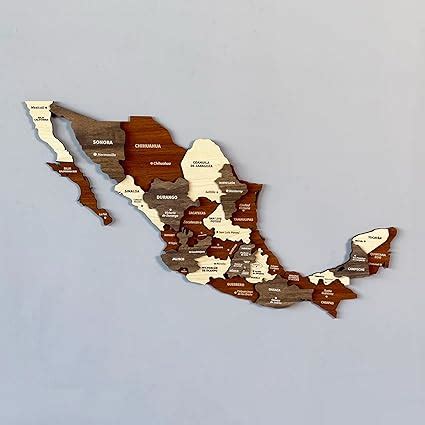 Amazon Colorfull Worlds Multilayered Wooden 3D Mexico Map Gift