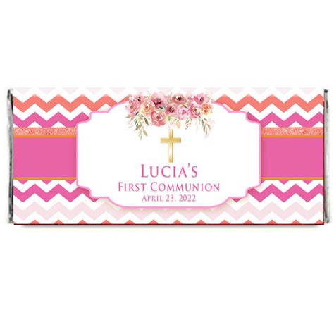 Coral Pink Watercolor Religious Personalized Chocolate Wrapper The