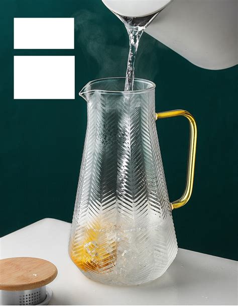 Glass Water Jug Cold Water Kettle Tea Pot Creativity Glass Water Pitcher With Wooden Cover