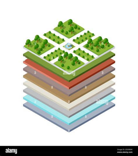 Soil layers cross-section geological and underground beneath Stock ...