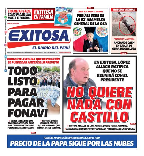 Diario Exitosa Lima Miércoles 05 de Octubre del 2022 by Diario