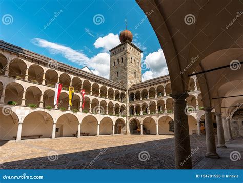 Brig, Switzerland - 07/14/2019: View To the Stockalper Palace Building in Brig Brig-Glis ...